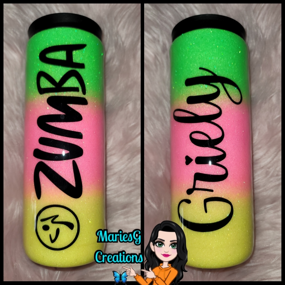 Zumba glitter tumbler